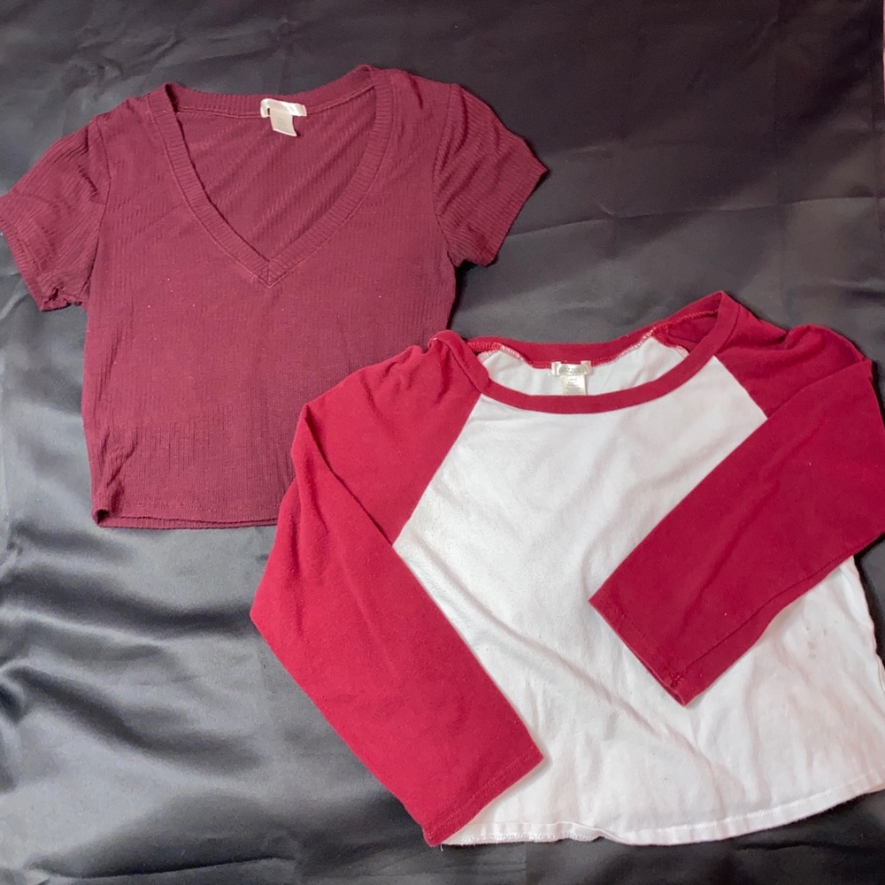 Burgundy Crop top bundle